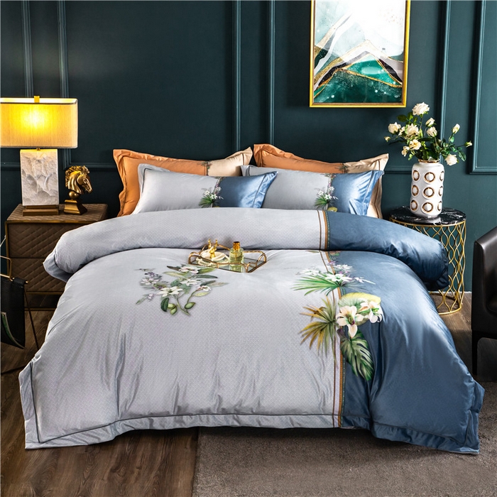 91家纺网 家纺一手货源 找家纺 梵克保罗 2025秋冬新品有氧臻棉绒数码印花9斤单品四件套牛奶绒兔毛绒-单品系列 罗森堡-灰