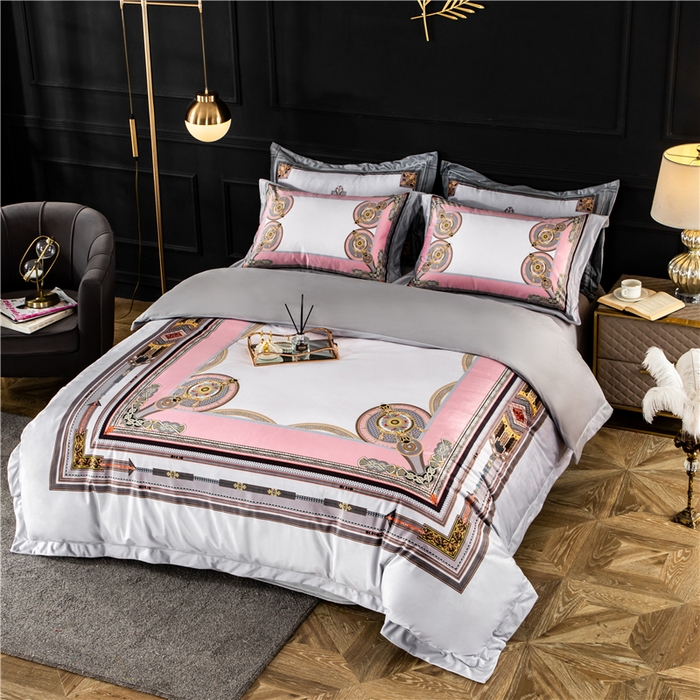 梵克保罗 2025秋冬新品有氧臻棉绒数码印花9斤单品四件套牛奶绒兔毛绒-单品系列 莱恩-灰