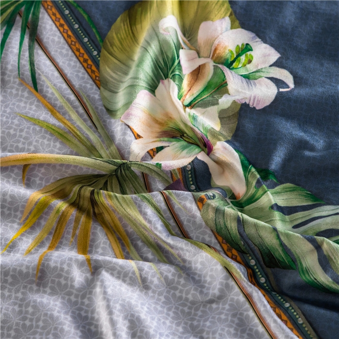 91家纺网 家纺一手货源 找家纺 梵克保罗 2025秋冬新品有氧臻棉绒数码印花9斤单品四件套牛奶绒兔毛绒-单品系列 罗森堡-灰