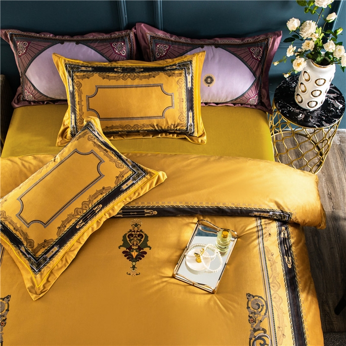 91家纺网 家纺一手货源 找家纺 梵克保罗 2025秋冬新品有氧臻棉绒数码印花9斤单品四件套牛奶绒兔毛绒-单品系列 佛罗伦萨-黄