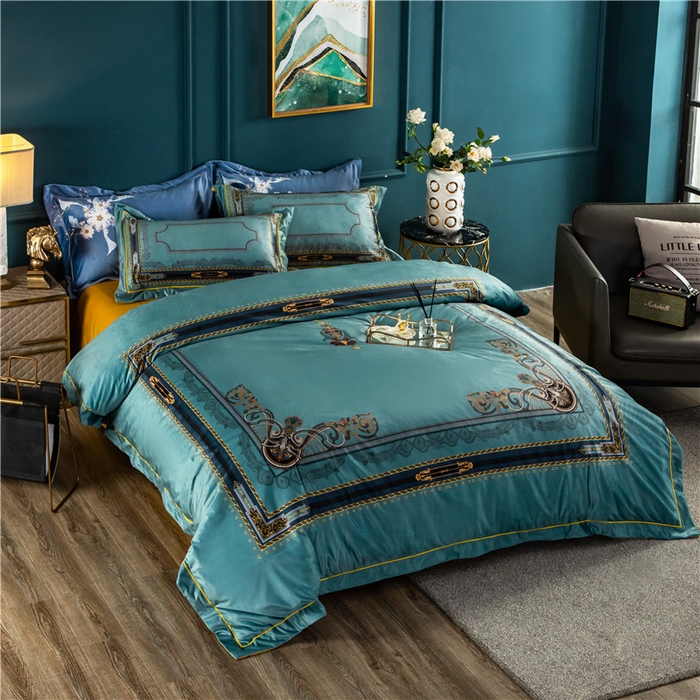 梵克保罗 2025秋冬新品有氧臻棉绒数码印花9斤单品四件套牛奶绒兔毛绒-单品系列 佛罗伦萨-绿