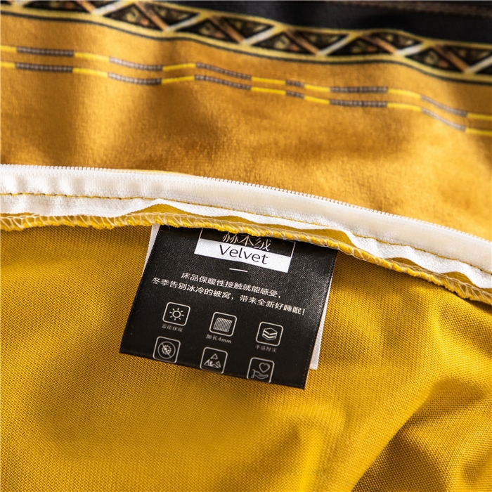 91家纺网 家纺一手货源 找家纺 梵克保罗 2025秋冬新品有氧臻棉绒数码印花9斤单品四件套牛奶绒兔毛绒-单品系列 佛罗伦萨-黄