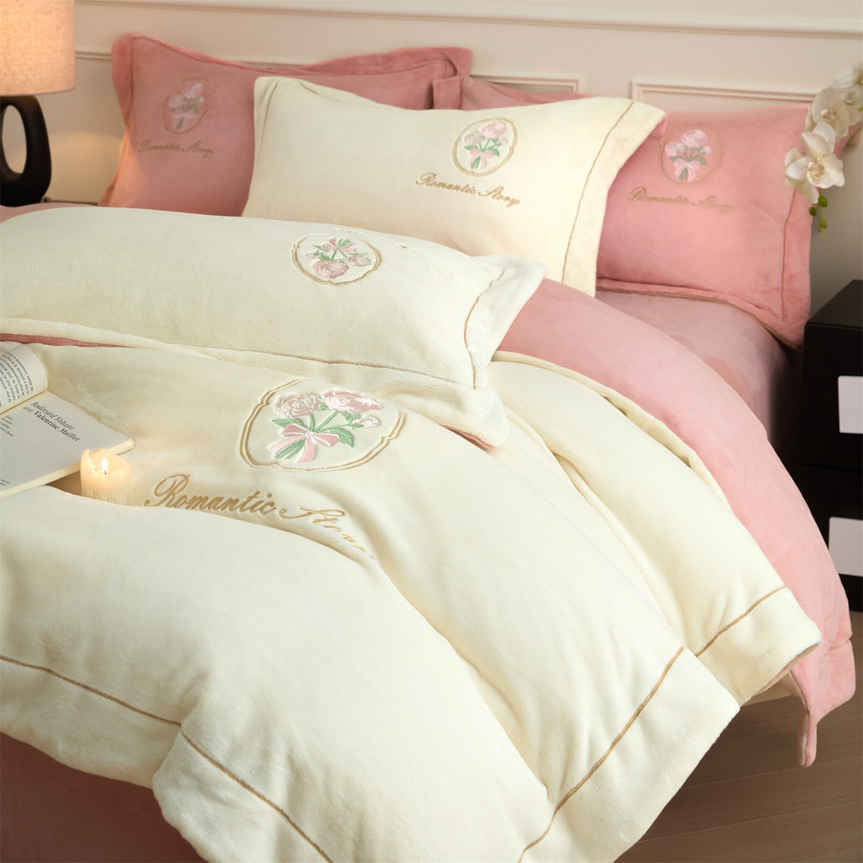 91家纺网 家纺一手货源 找家纺 （总）梦幻之城 2025新款牛奶绒系列四件套-沁雅