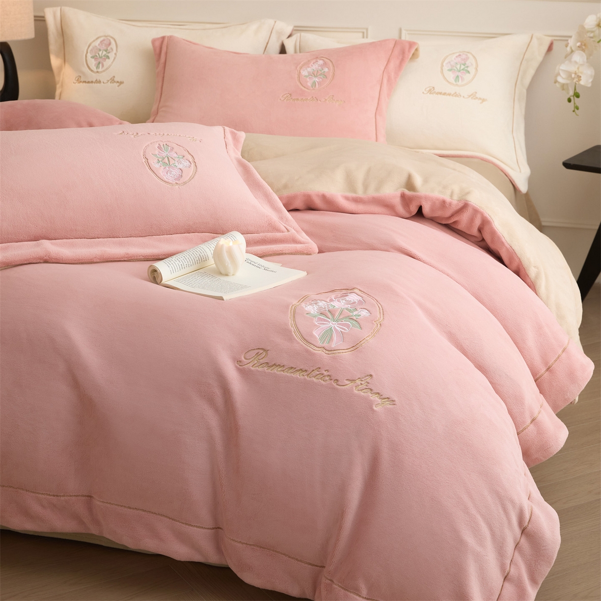 91家纺网 家纺一手货源 找家纺 （总）梦幻之城 2025新款牛奶绒系列四件套-沁雅