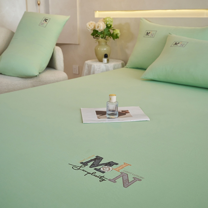 91家纺网 家纺一手货源 找家纺 爱诗诺家纺 2025新款亲肤A类锦小棉水洗色织原棉抗菌透气床笠四季款床罩床垫保护套 锦小棉床笠--水绿