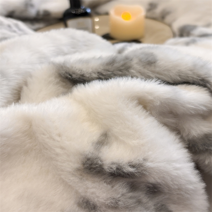 91家纺网 家纺一手货源 找家纺 莉莉安家纺 2025新款加厚保暖兔毛绒四件套 美拉德-墨花