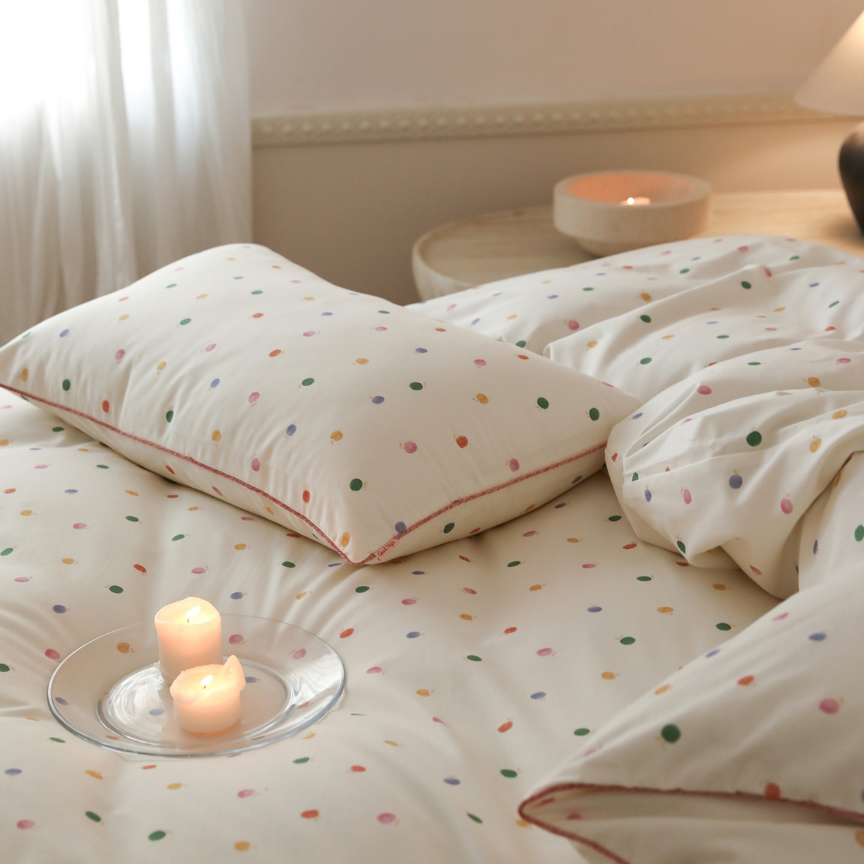 91家纺网 家纺一手货源 找家纺 时年家纺 2025新款全棉纯棉生态磨毛嵌绳款系列四件套 星光彩虹