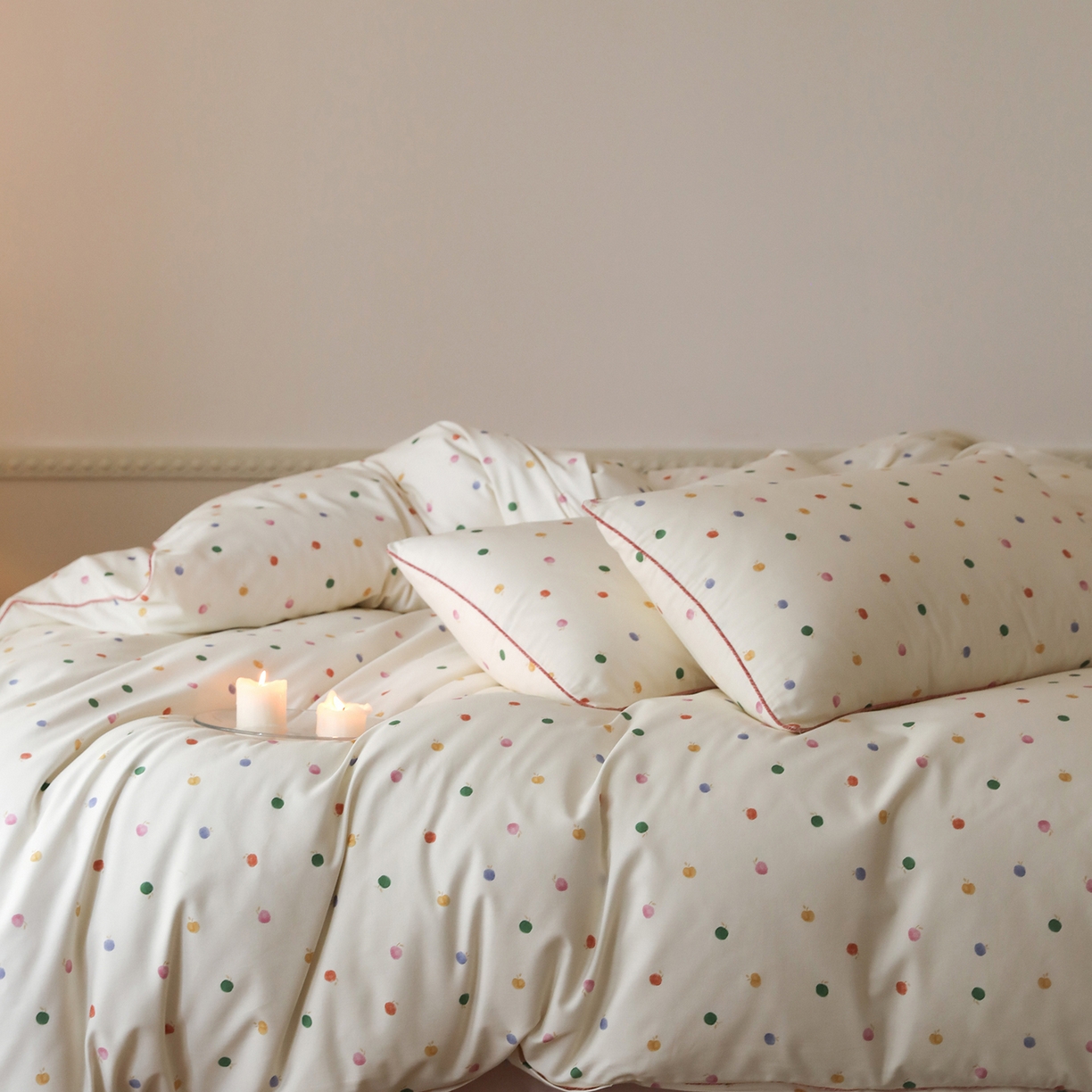 91家纺网 家纺一手货源 找家纺 时年家纺 2025新款全棉纯棉生态磨毛嵌绳款系列四件套 星光彩虹