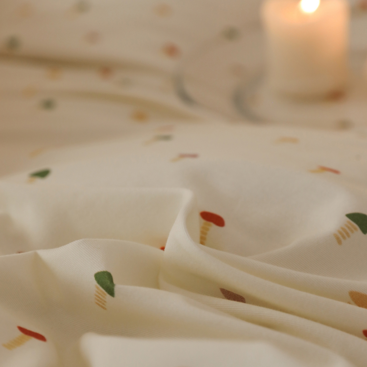 91家纺网 家纺一手货源 找家纺 时年家纺 2025新款全棉纯棉生态磨毛嵌绳款系列四件套 芝士蘑菇