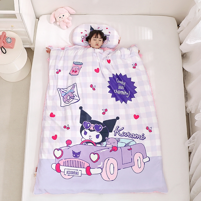 91家纺网 家纺一手货源 找家纺 （总）八零年代 2025新款三丽鸥正版分体式可拆洗睡袋宝宝绒保暖儿童防踢被豆豆绒一体被