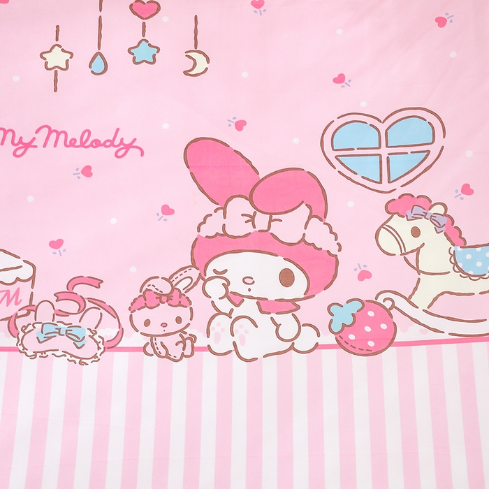 91家纺网 家纺一手货源 找家纺 八零年代 2025新款三丽鸥正版分体式可拆洗睡袋宝宝绒保暖儿童防踢被豆豆绒一体被 分体式可拆睡袋-美乐蒂木马