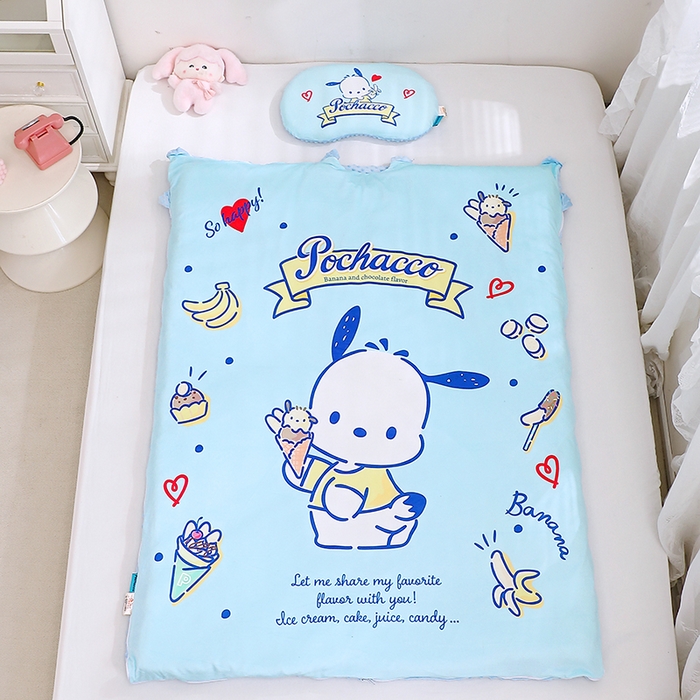 91家纺网 家纺一手货源 找家纺 八零年代 2025新款三丽鸥正版分体式可拆洗睡袋宝宝绒保暖儿童防踢被豆豆绒一体被 分体式可拆睡袋-帕恰狗