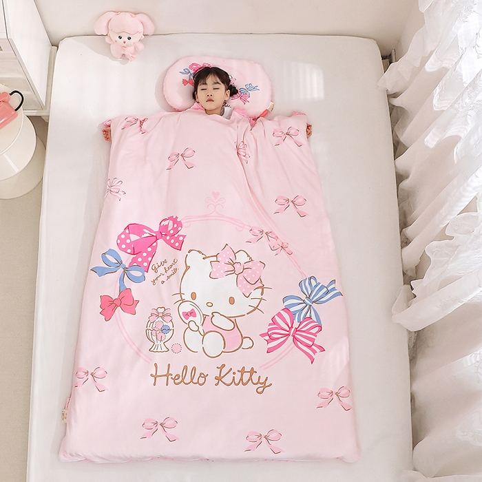 91家纺网 家纺一手货源 找家纺 （总）八零年代 2025新款三丽鸥正版分体式可拆洗睡袋宝宝绒保暖儿童防踢被豆豆绒一体被