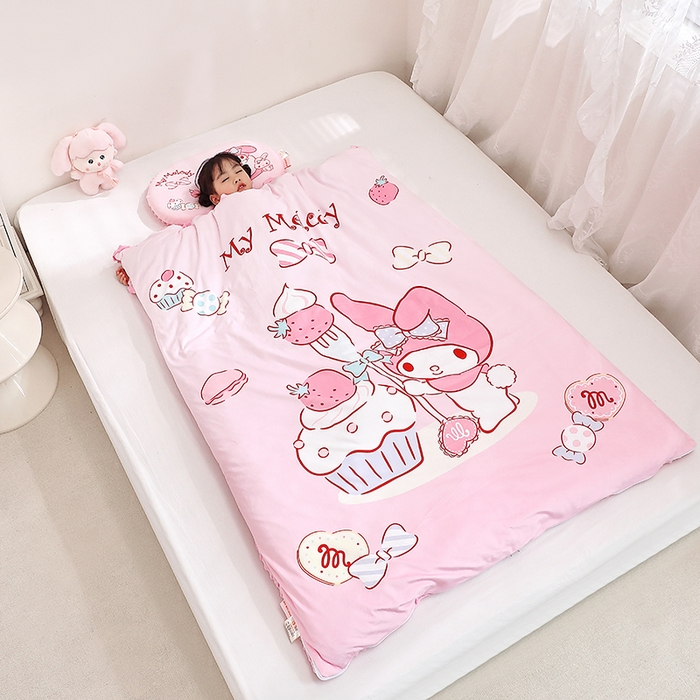 91家纺网 家纺一手货源 找家纺 （总）八零年代 2025新款三丽鸥正版分体式可拆洗睡袋宝宝绒保暖儿童防踢被豆豆绒一体被