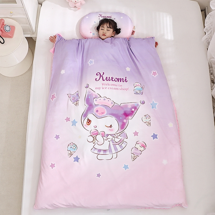 91家纺网 家纺一手货源 找家纺 （总）八零年代 2025新款三丽鸥正版分体式可拆洗睡袋宝宝绒保暖儿童防踢被豆豆绒一体被