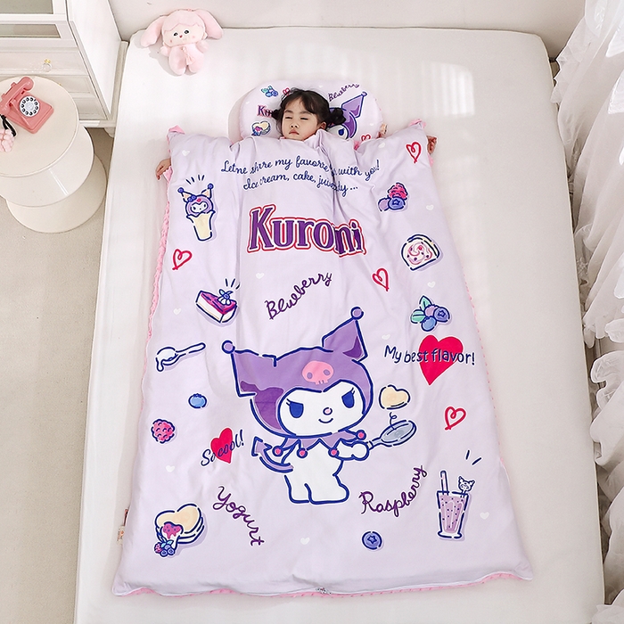 91家纺网 家纺一手货源 找家纺 （总）八零年代 2025新款三丽鸥正版分体式可拆洗睡袋宝宝绒保暖儿童防踢被豆豆绒一体被