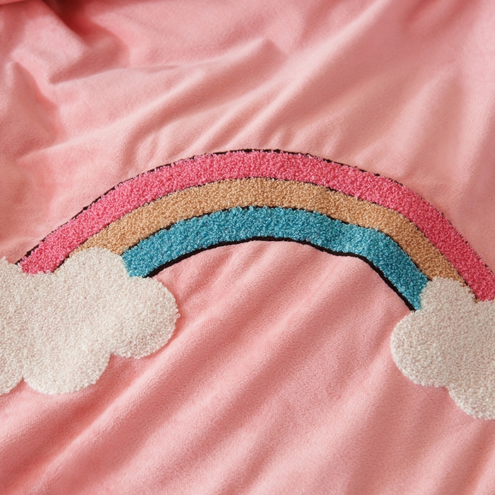 91家纺网 家纺一手货源 找家纺 梵克保罗 2025新款婴儿绒原创绣花卡通学生三件套四件套 小猪佩奇-玉