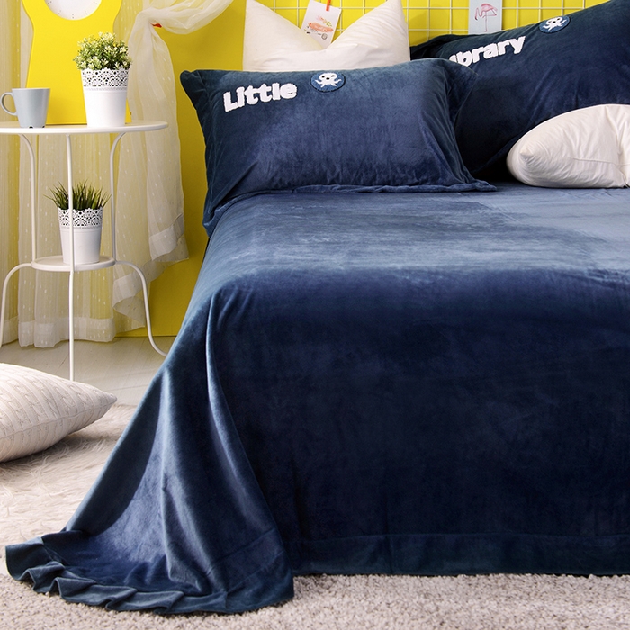 91家纺网 家纺一手货源 找家纺 梵克保罗 2025新款婴儿绒原创绣花卡通学生三件套四件套 海底小纵队-深蓝