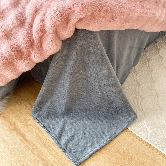 91家纺网 家纺一手货源 找家纺 潮邦创意家居 2025新款小米兔泡泡兔绒保暖四件套 米兔豆沙