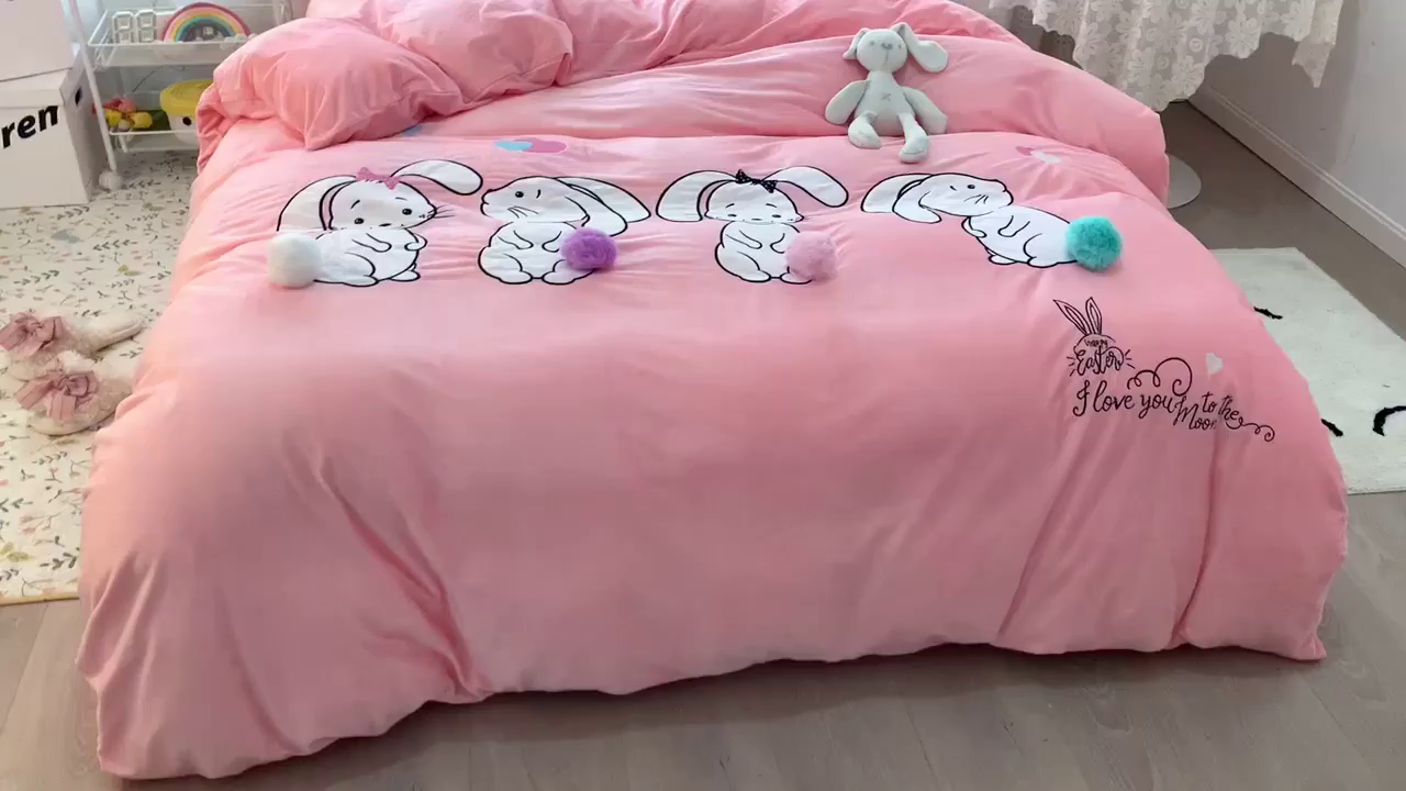 91家纺网 家纺一手货源 找家纺 （总）梵克保罗 2025秋冬新款高克重婴儿绒原创绣花工艺系列三件套四件套-卡通系列