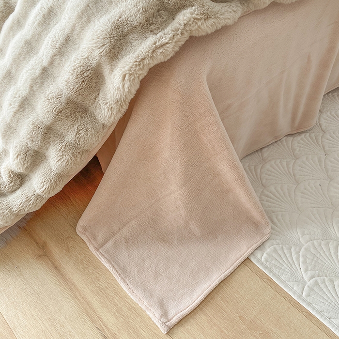 91家纺网 家纺一手货源 找家纺 潮邦创意家居 2025新款小米兔泡泡兔绒保暖四件套 米兔卡其