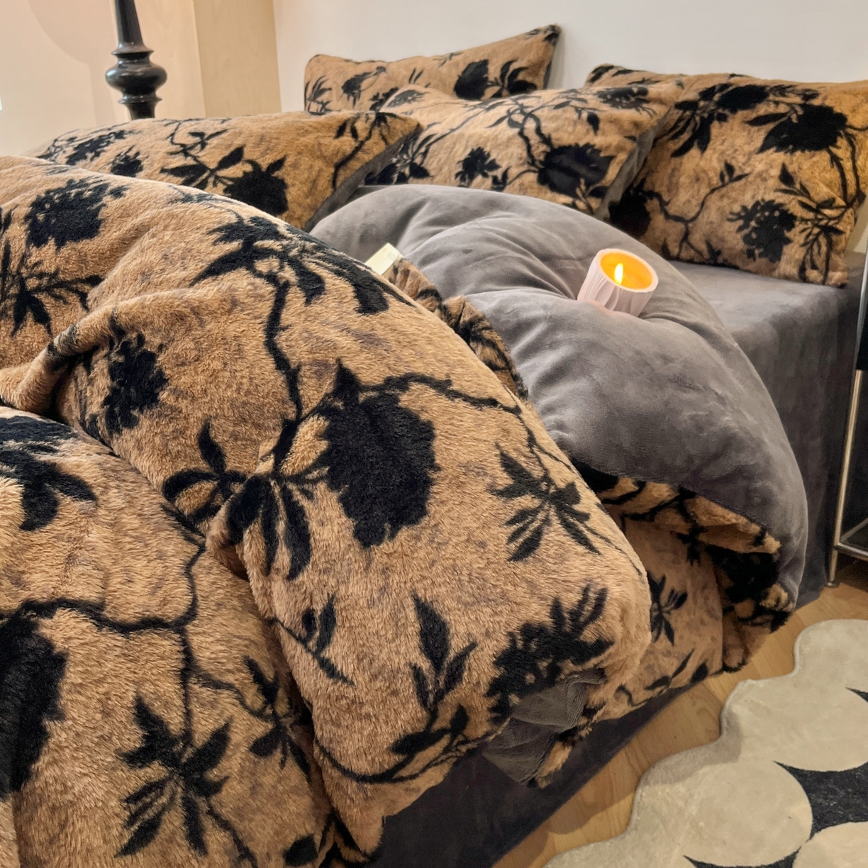 91家纺网 家纺一手货源 找家纺 （总）金爱家 2025新款全消光牛奶绒A类赫本风纯色獭兔毛绒立体牛奶绒四件套