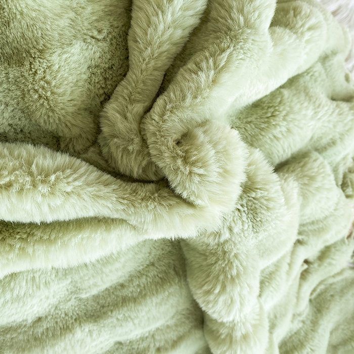 91家纺网 家纺一手货源 找家纺 潮邦创意家居 2025新款小米兔泡泡兔绒保暖四件套 米兔绿