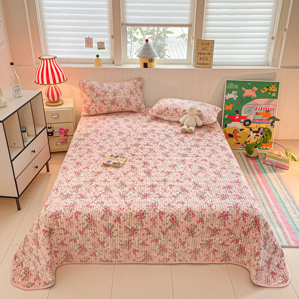 91家纺网 家纺一手货源 找家纺 贝扬思家纺 2025新款高克重牛奶绒豆豆被套床盖四件套-悦心系列 悦心-星辰闪烁