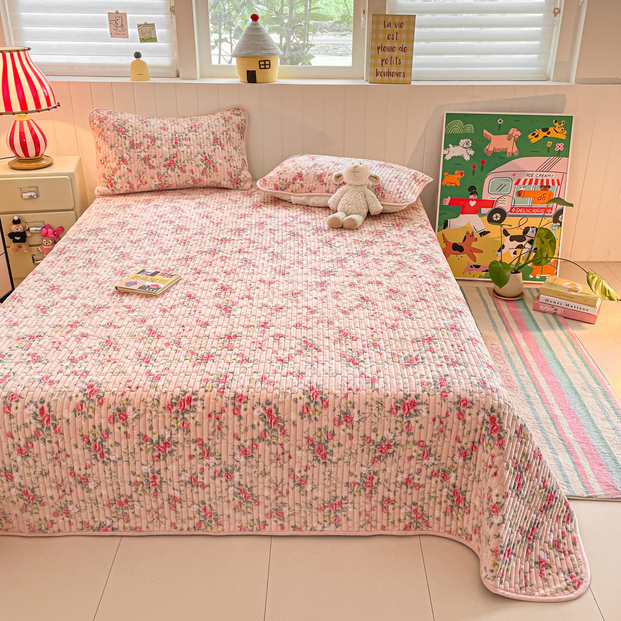 91家纺网 家纺一手货源 找家纺 贝扬思家纺 2025新款高克重牛奶绒豆豆被套床盖四件套-悦心系列 悦心-星辰闪烁