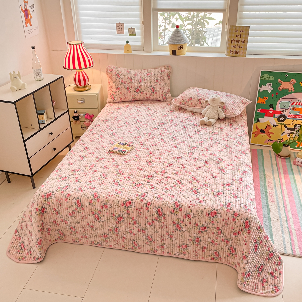 91家纺网 家纺一手货源 找家纺 贝扬思家纺 2025新款高克重牛奶绒豆豆被套床盖四件套-悦心系列 悦心-星辰闪烁