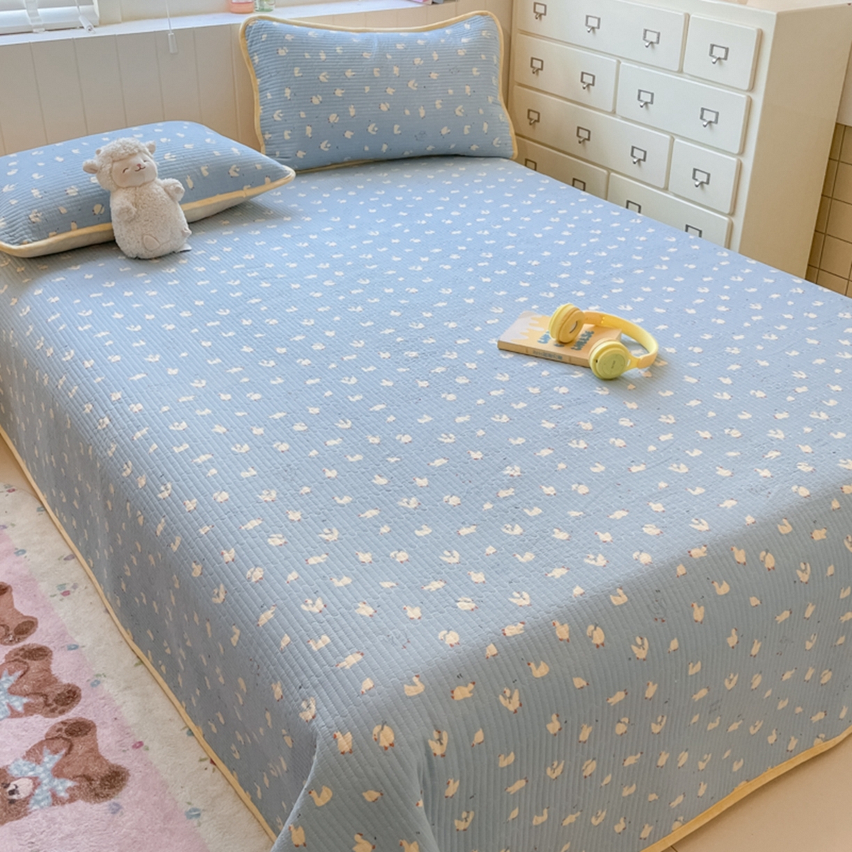 91家纺网 家纺一手货源 找家纺 老帅的工厂店 2025新款A类云感懒人冬季一体被被子被芯床盖系列-单床盖 加油丫