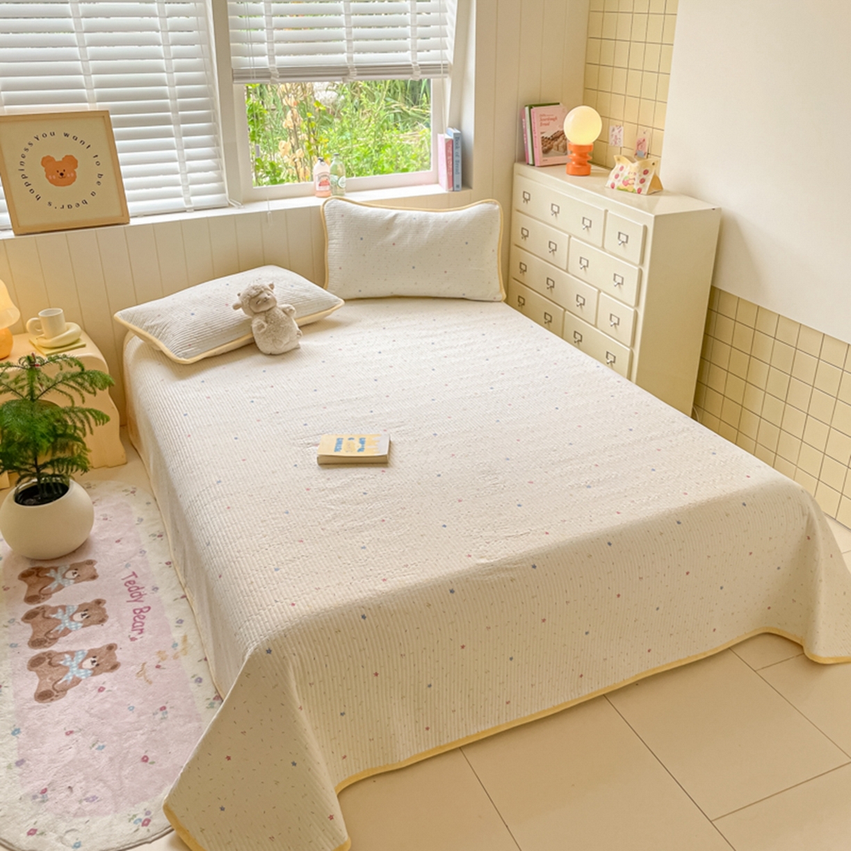 91家纺网 家纺一手货源 找家纺 老帅的工厂店 2025新款A类云感懒人冬季一体被被子被芯床盖系列-单床盖 奶油波波