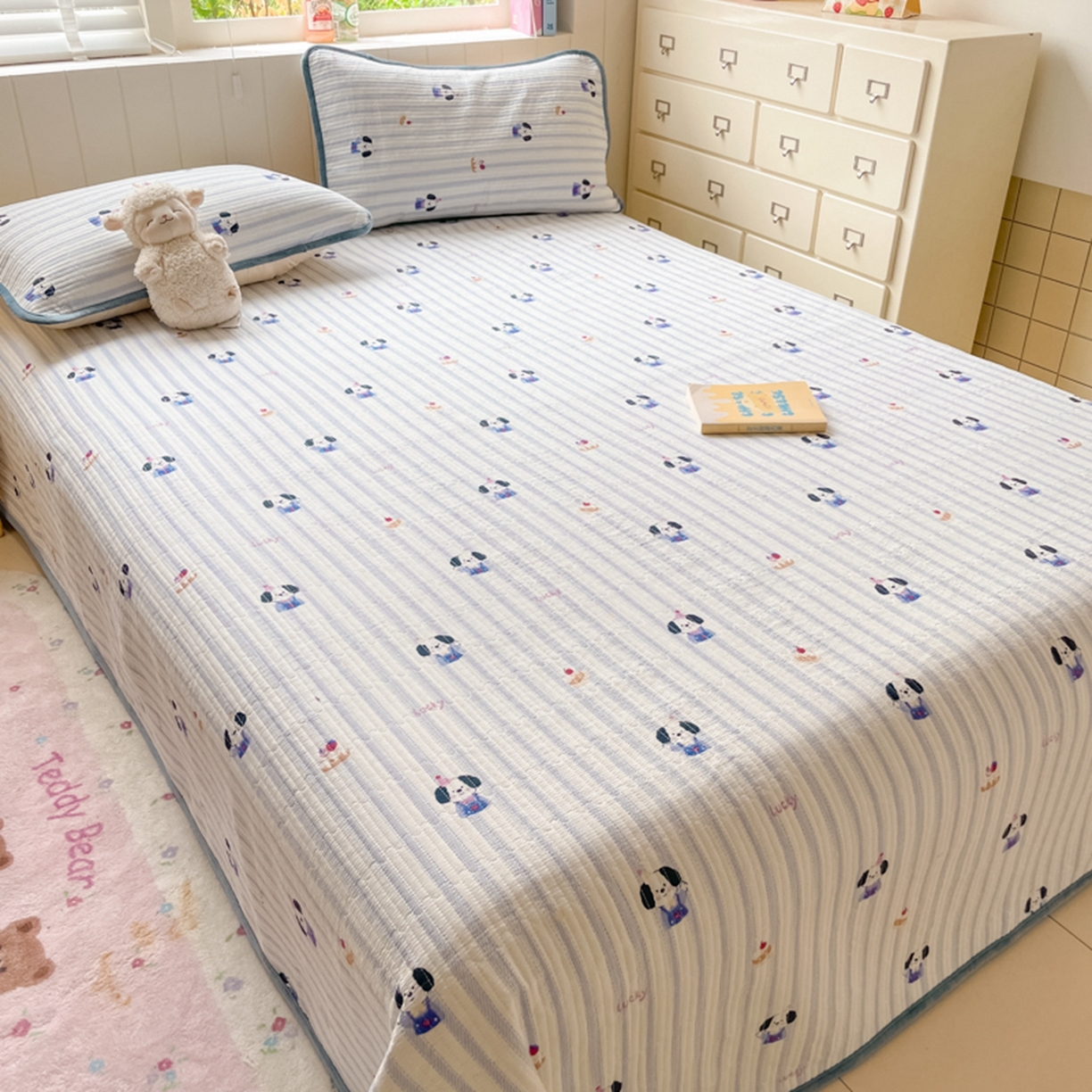 91家纺网 家纺一手货源 找家纺 老帅的工厂店 2025新款A类云感懒人冬季一体被被子被芯床盖系列-单床盖 可爱趴趴