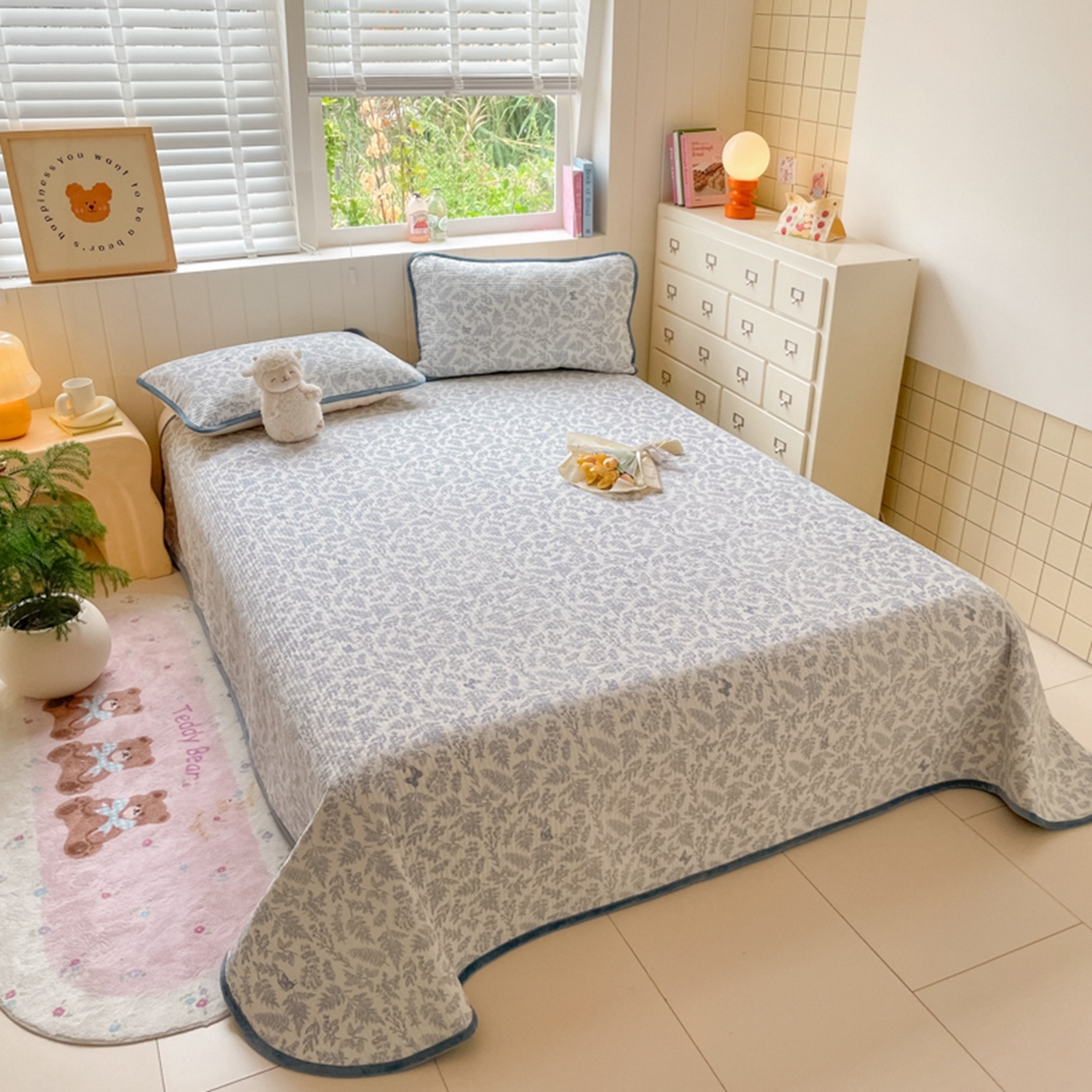 91家纺网 家纺一手货源 找家纺 老帅的工厂店 2025新款A类云感懒人冬季一体被被子被芯床盖系列-单床盖 芳草