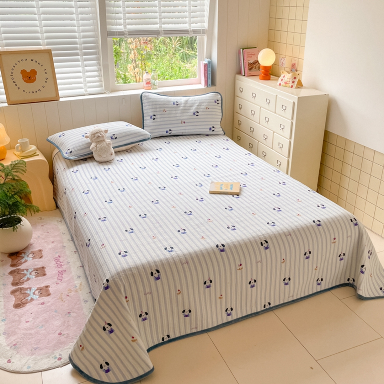 91家纺网 家纺一手货源 找家纺 老帅的工厂店 2025新款A类云感懒人冬季一体被被子被芯床盖系列-单床盖 可爱趴趴