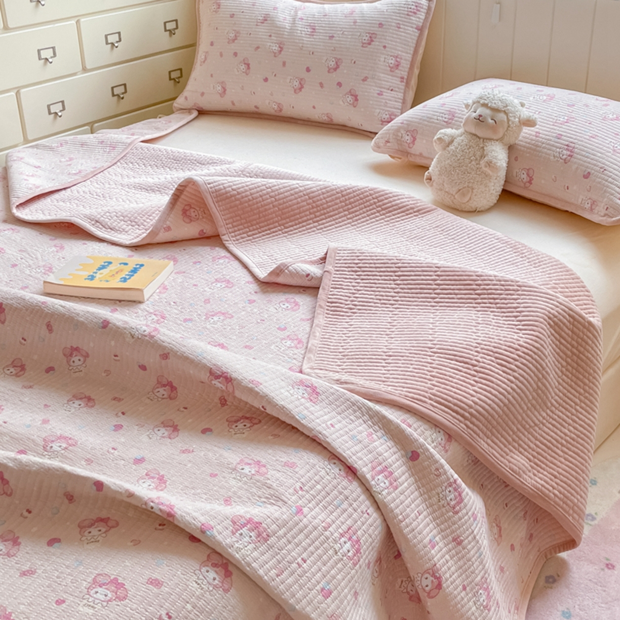 91家纺网 家纺一手货源 找家纺 老帅的工厂店 2025新款A类云感懒人冬季一体被被子被芯床盖系列-单床盖 小美