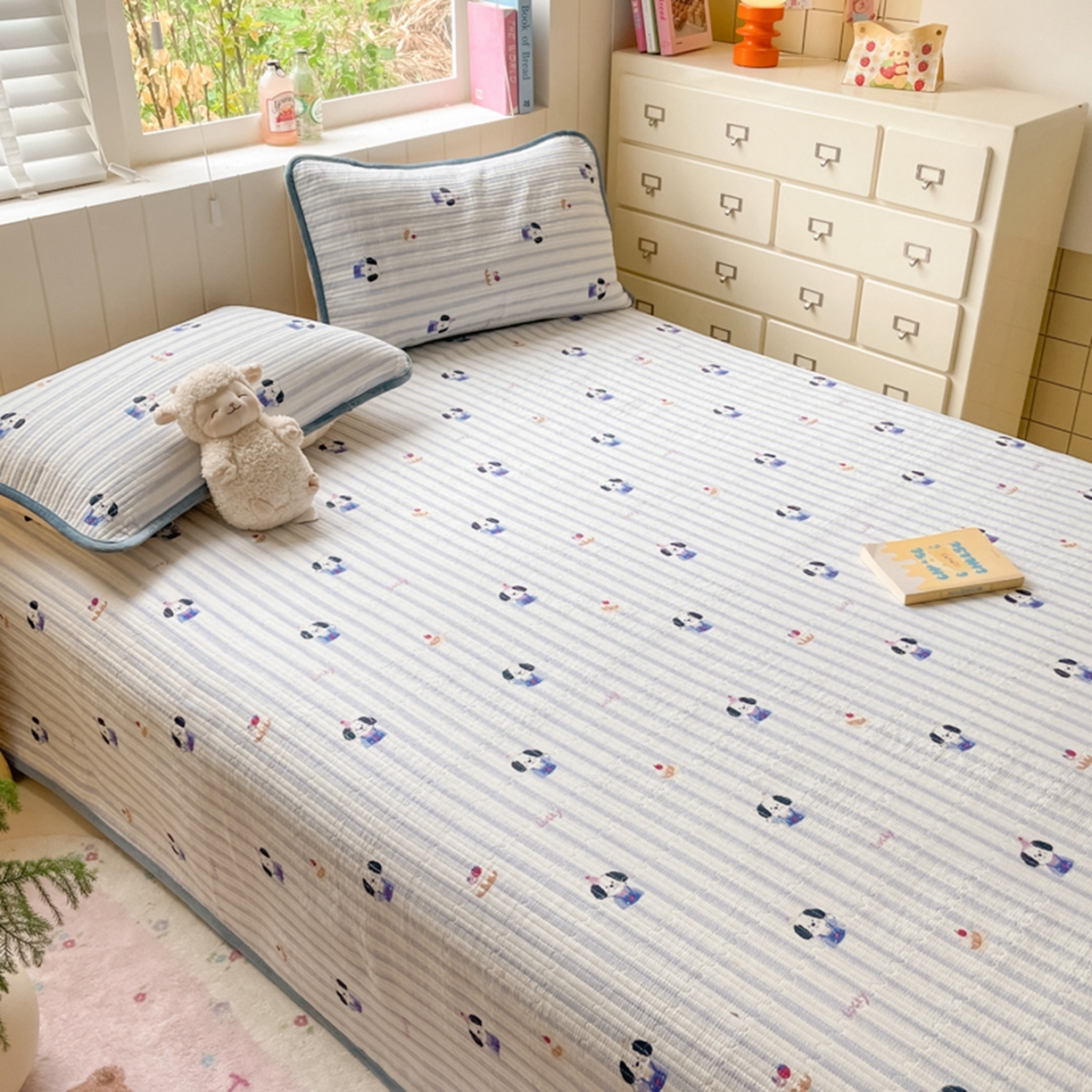 91家纺网 家纺一手货源 找家纺 老帅的工厂店 2025新款A类云感懒人冬季一体被被子被芯床盖系列-单床盖 可爱趴趴