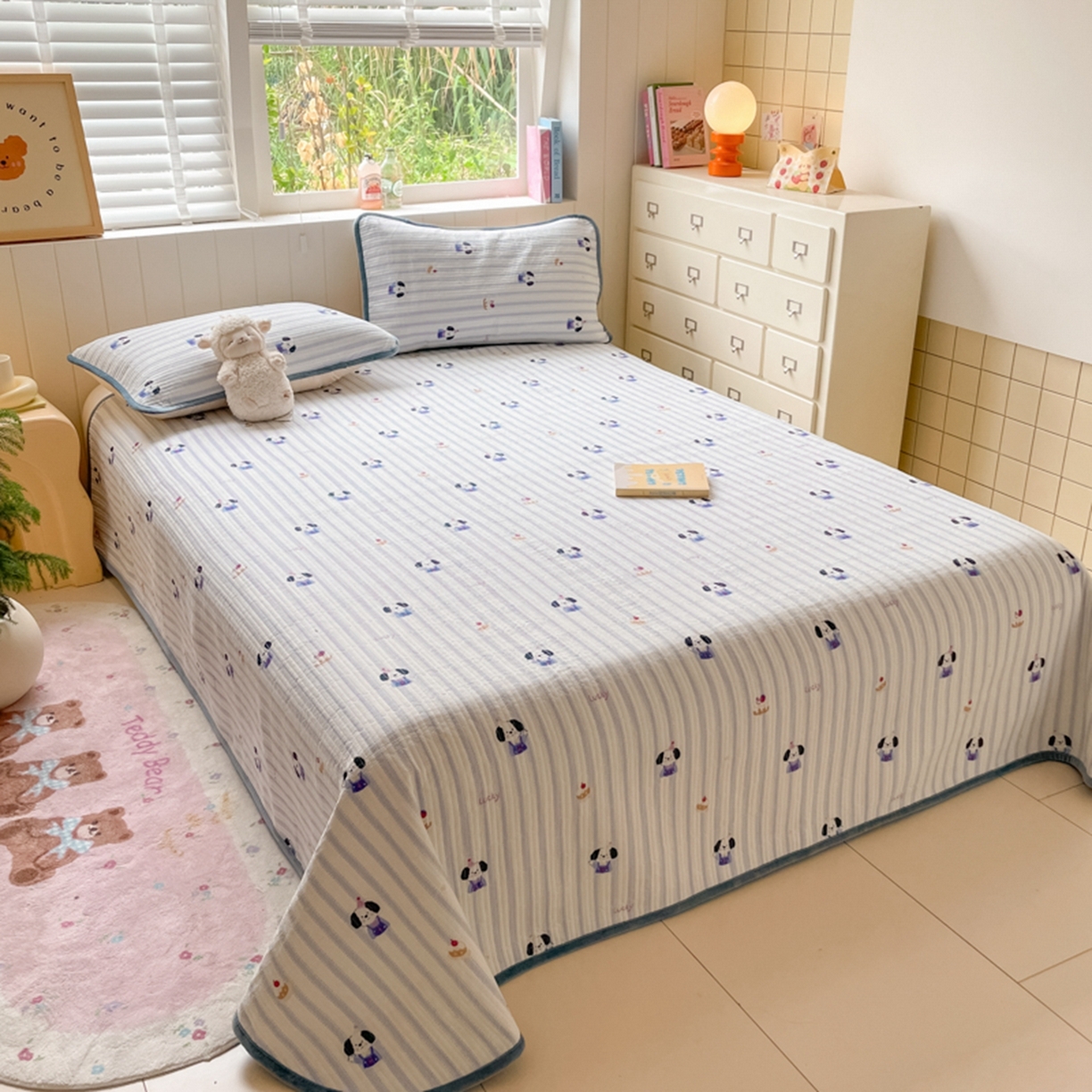 91家纺网 家纺一手货源 找家纺 老帅的工厂店 2025新款A类云感懒人冬季一体被被子被芯床盖系列-单床盖 可爱趴趴