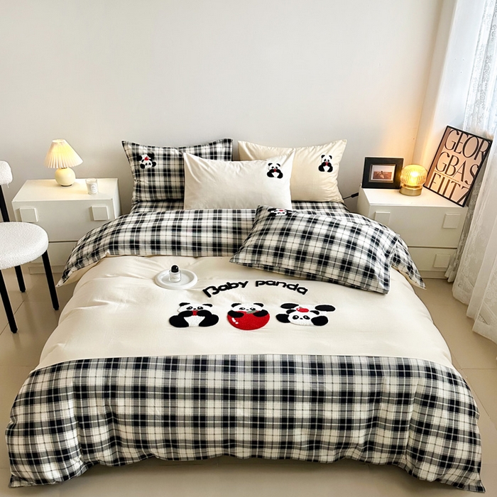 91家纺网 家纺一手货源 找家纺 （总）如意朵 2025新款全棉纯棉磨毛绣花四件套-风格一