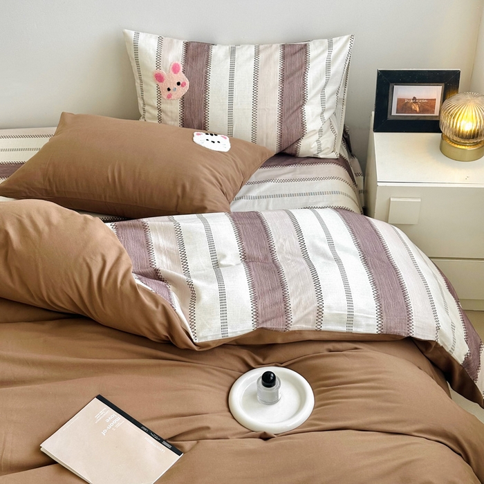 91家纺网 家纺一手货源 找家纺 如意朵 2025新款全棉纯棉磨毛绣花四件套-风格一 趴趴乐