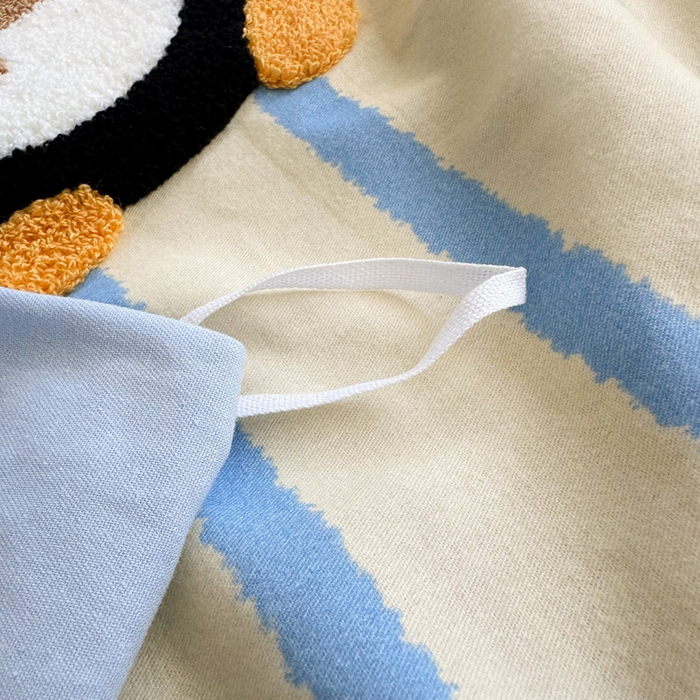 91家纺网 家纺一手货源 找家纺 如意朵 2025新款全棉纯棉磨毛绣花四件套-风格一 三只企鹅