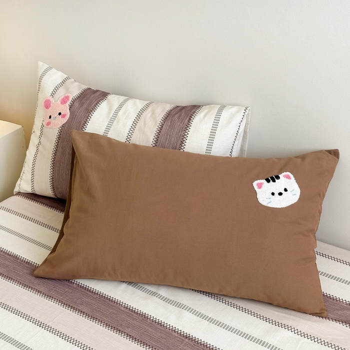 91家纺网 家纺一手货源 找家纺 如意朵 2025新款全棉纯棉磨毛绣花四件套-风格一 趴趴乐