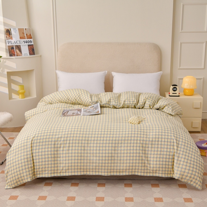 91家纺网 家纺一手货源 找家纺 小叮当家纺仓储工厂店 2025新款水洗棉印花被套单品被套单件被套 小绿格