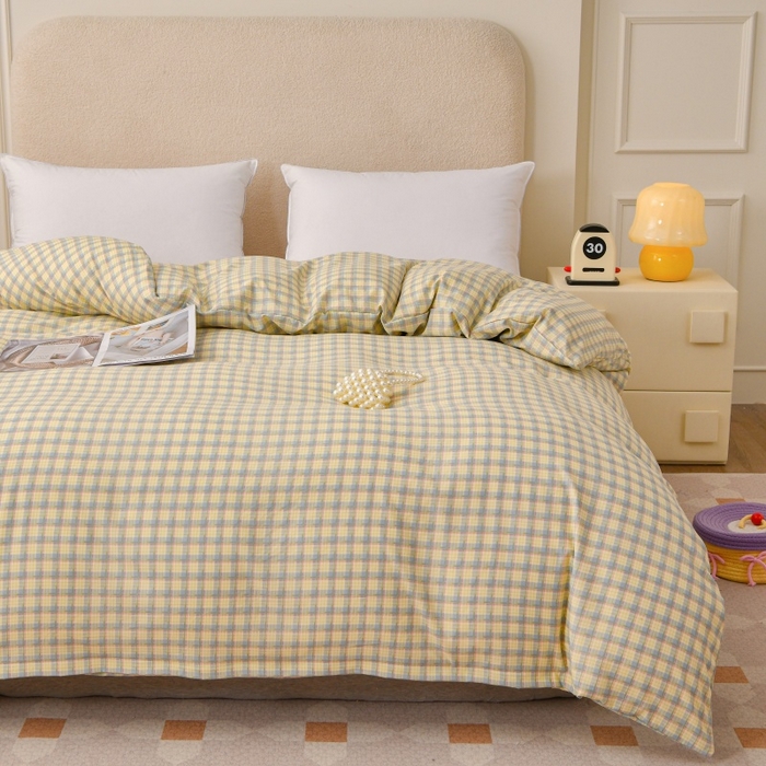 91家纺网 家纺一手货源 找家纺 小叮当家纺仓储工厂店 2025新款水洗棉印花被套单品被套单件被套 小绿格