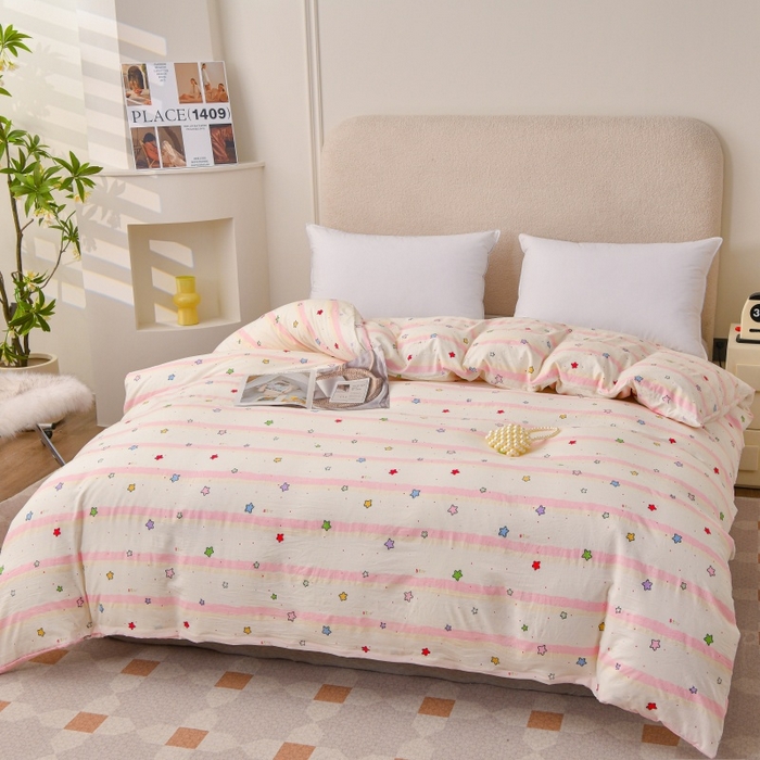 91家纺网 家纺一手货源 找家纺 小叮当家纺仓储工厂店 2025新款水洗棉印花被套单品被套单件被套 满天星