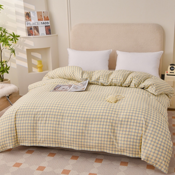 91家纺网 家纺一手货源 找家纺 小叮当家纺仓储工厂店 2025新款水洗棉印花被套单品被套单件被套 小绿格