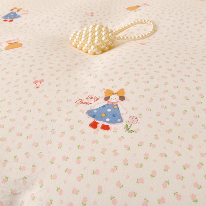 91家纺网 家纺一手货源 找家纺 小叮当家纺仓储工厂店 2025新款水洗棉印花被套单品被套单件被套 甜蜜女孩