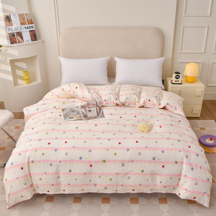 91家纺网 家纺一手货源 找家纺 小叮当家纺仓储工厂店 2025新款水洗棉印花被套单品被套单件被套 满天星