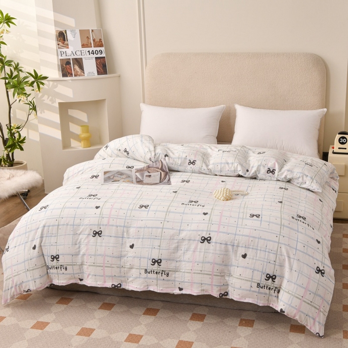 91家纺网 家纺一手货源 找家纺 小叮当家纺仓储工厂店 2025新款水洗棉印花被套单品被套单件被套 蝴蝶结