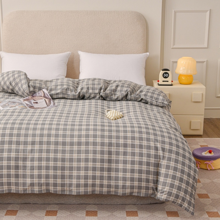 91家纺网 家纺一手货源 找家纺 小叮当家纺仓储工厂店 2025新款水洗棉印花被套单品被套单件被套 大灰格